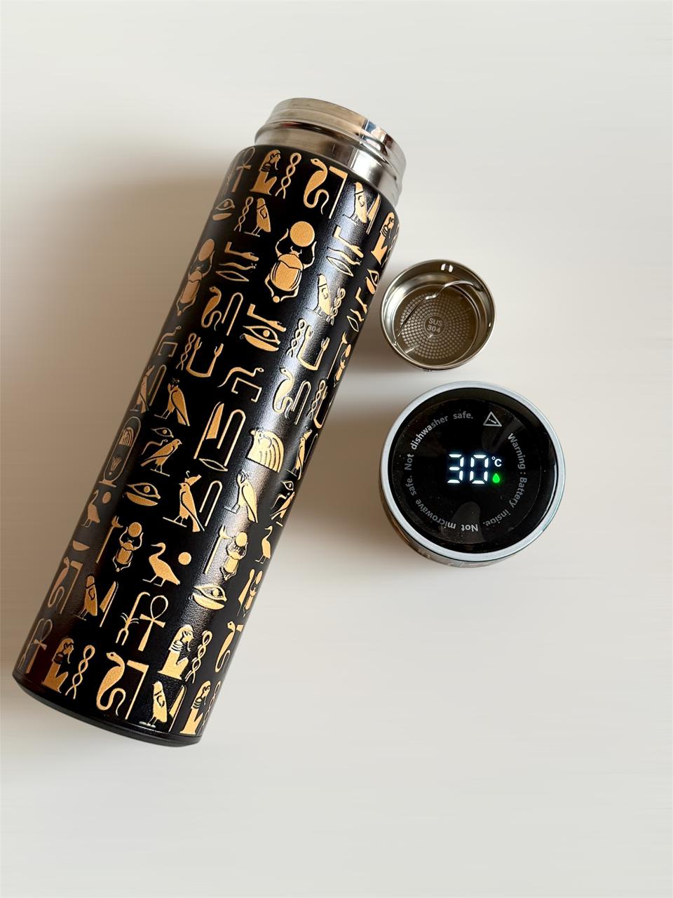 Hieroglyphic Pattern Travel Mug – Stainless Steel 500ml Tumbler