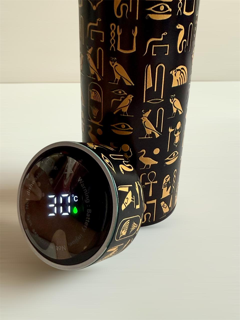 Hieroglyphic Pattern Travel Mug – Stainless Steel 500ml Tumbler