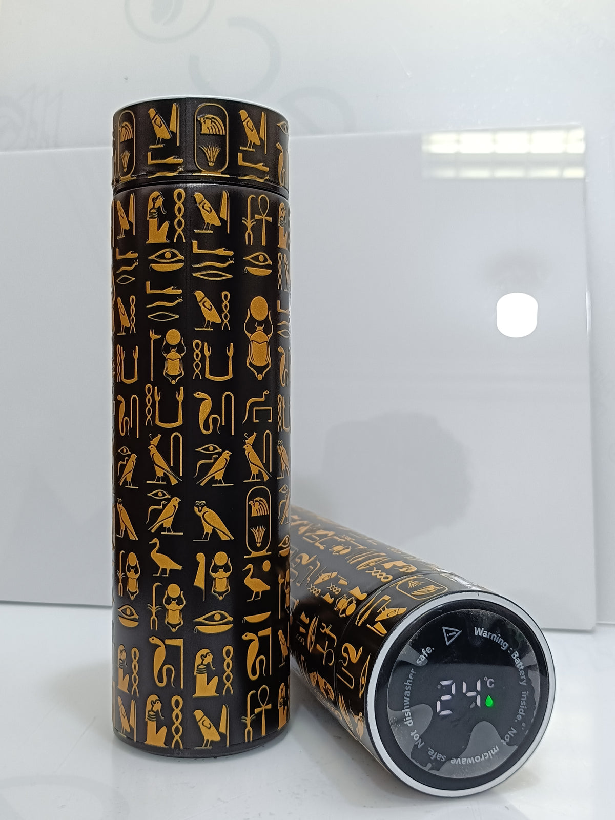 Hieroglyphic Pattern Travel Mug – Stainless Steel 500ml Tumbler