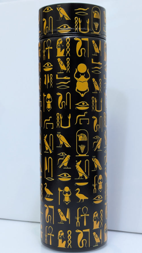 Hieroglyphic Pattern Travel Mug – Stainless Steel 500ml Tumbler